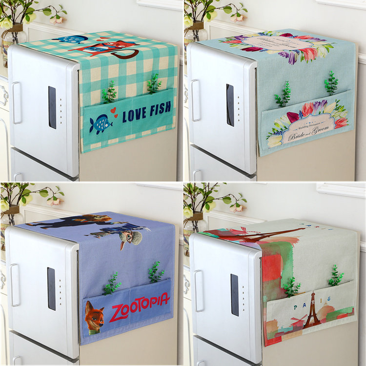 棉麻冰箱罩防尘罩双门对开门盖巾单开门防水布艺家用套,居家布艺,万能盖巾,淘宝优惠券,粉丝福利购,淘宝优惠卷