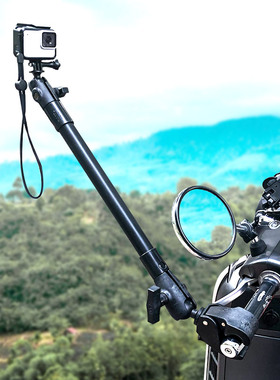 美国RAM摩托车运动相机支架适用gopro/instal360大疆加长连杆固定