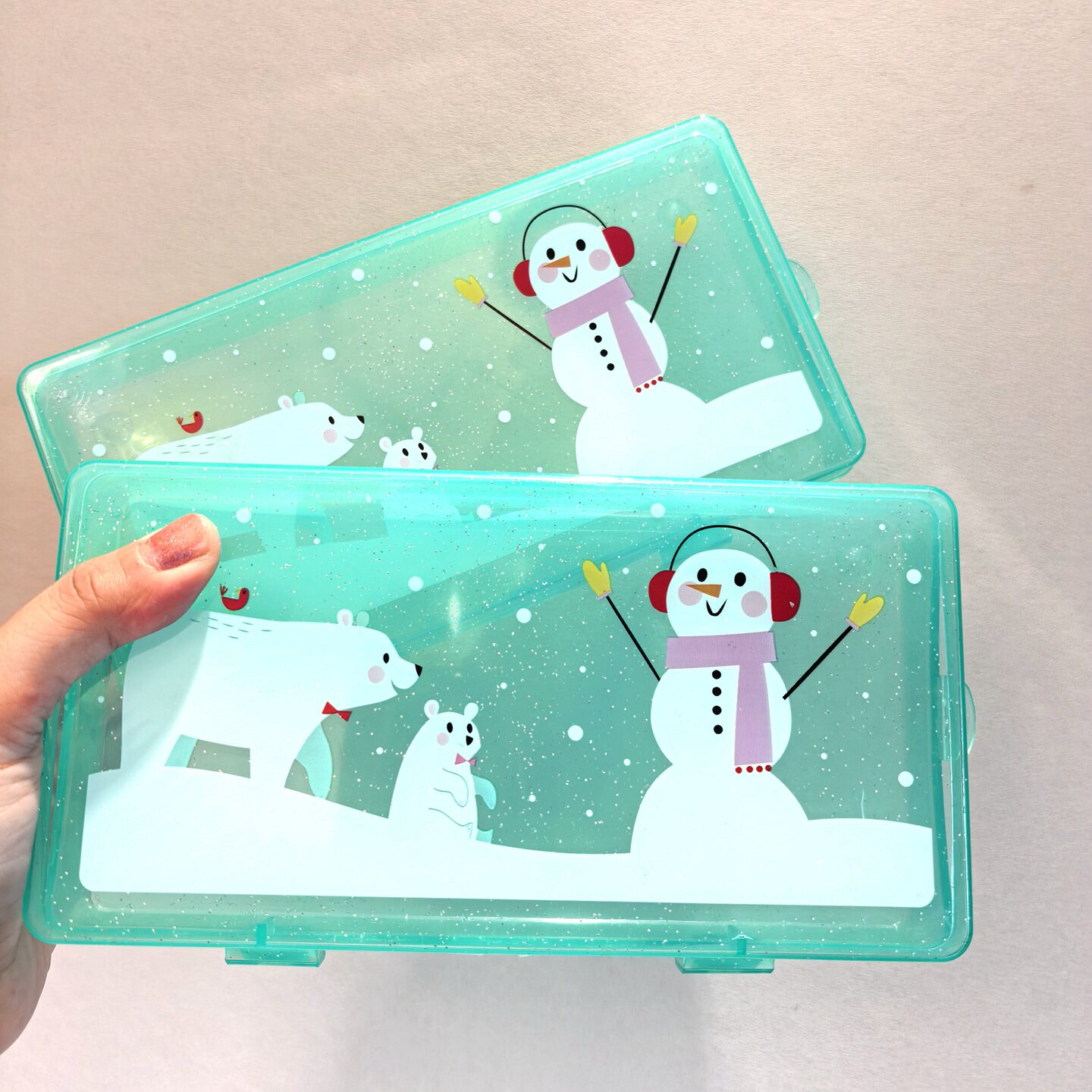 圣诞雪人化妆品收纳盒文具盒