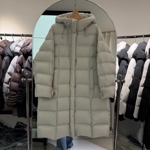 2025年冬装新款流行女装过膝长款羽绒服90鸭绒保暖显瘦连帽领防寒