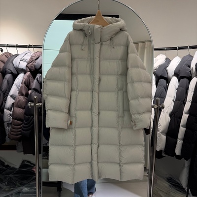 2025年冬装新款流行女装过膝长款羽绒服90鸭绒保暖显瘦连帽领防寒