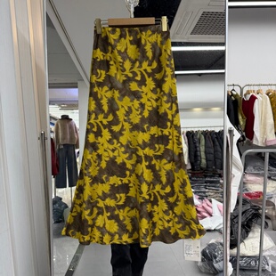 花色半身裙鱼尾裙百搭显瘦松紧腰长款 流行女装 裙子 新款 2026年春装