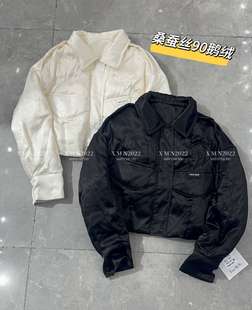 鹅绒羽绒服衬衫 2025年冬装 短款 流行女装 领洋气减龄百搭保暖潮 新款