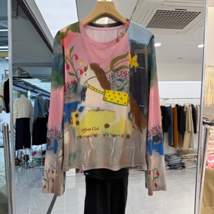 2026年夏装 流行女装 花色网纱T恤上衣小衫 舒适透气百搭显瘦潮 新款