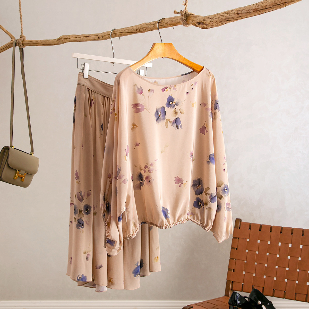 印花套装蚕丝减龄春夏经典