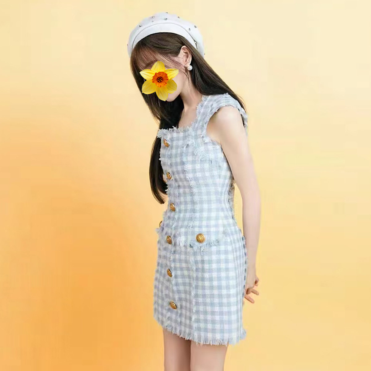 轻奢包臀连衣裙粗花呢