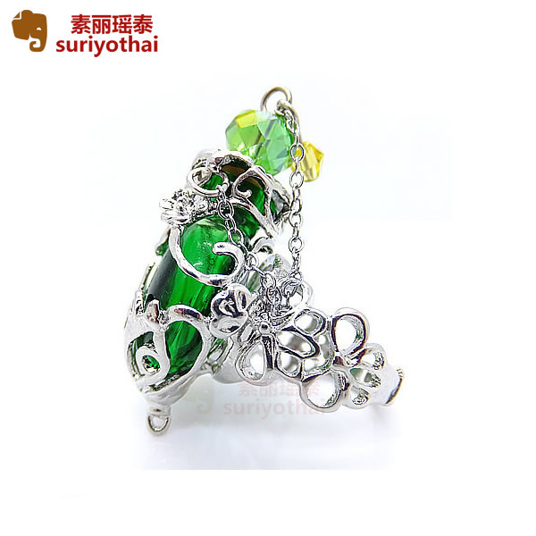 素丽瑶泰女精油瓶吊坠戒指朱砂