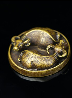 实心纯铜扭转乾坤八卦复古生肖牛