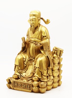 财神客厅赌圣韩信铜摆件招财中式