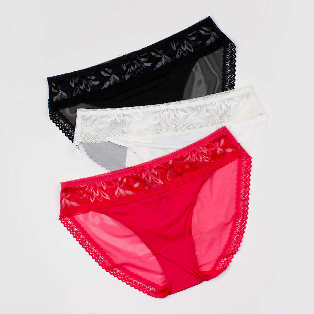 黛安芬女士大码网纱无痕提臀胖mm性感蕾丝三角裤低腰内裤74-6806
