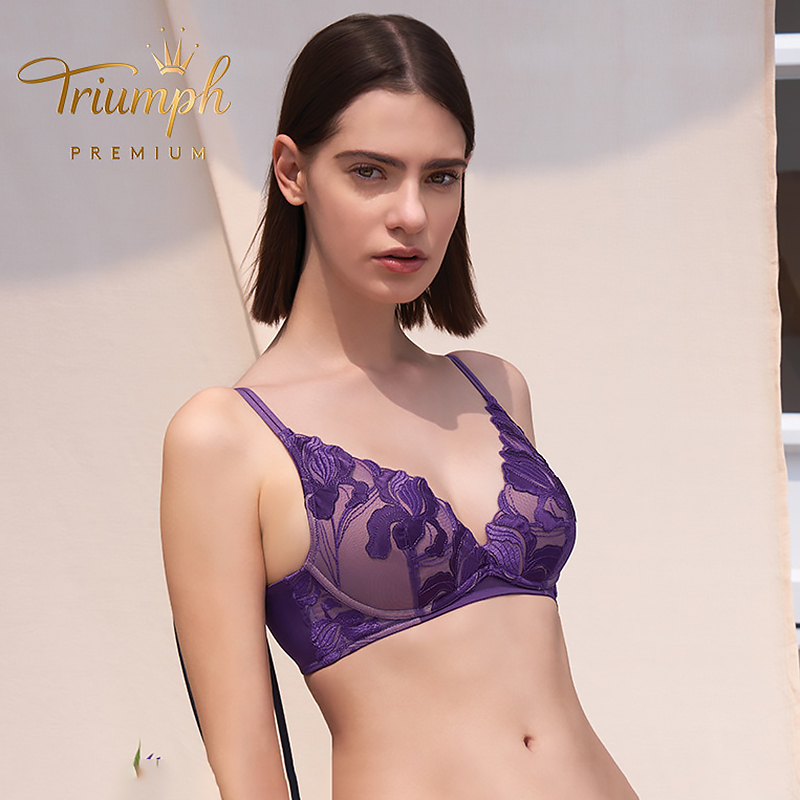 黛安芬性感刺绣蕾丝深V小胸文胸