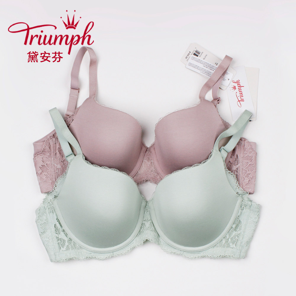 黛安芬专柜正品悠柔棉女内衣夏新款蕾丝薄款大杯光面文胸16-8735