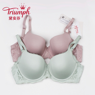 黛安芬专柜正品悠柔棉女内衣夏新款蕾丝薄款大杯光面文胸16-8735