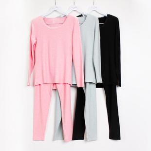 清仓特价 棉毛衫套装女士圆领蕾丝边冬季打底内衣保暖套装Z60503