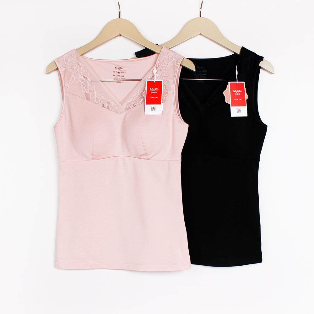 曼妮芬秋冬V领磨绒保暖带胸垫背心性感蕾丝无袖免穿文胸20401438,女士内衣/男士内衣/家居服,保暖背心,淘宝优惠券,粉丝福利购,淘宝优惠卷