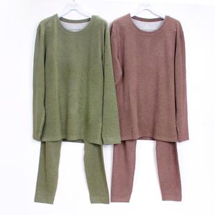 清仓特价 男士圆领加厚不加绒冬季保暖内衣打底套装Z51502