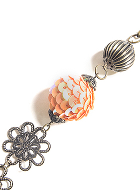 复古亮片镂空串珠项链