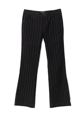 皇冠西西秋冬复古条纹条绒阔腿长裤休闲裤女裤W64327