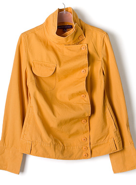 皇冠西西春秋女士休闲百搭多色纯色长袖立领外套上衣W44104