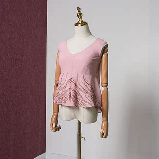 優(yōu)雅刺繡修身 雪紡衫 jessica專柜正品 背心 262337 760 杰西卡