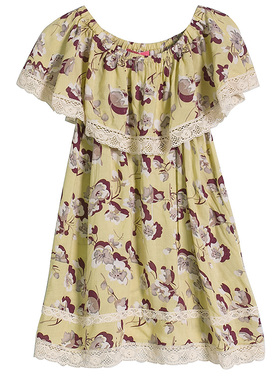 美式复古甜酷荷叶边辣妹装抹胸挂脖一字领连衣裙W13276