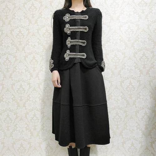 清仓杰西卡jessica法式小香风重工钉珠开衫针织衫短外套204241