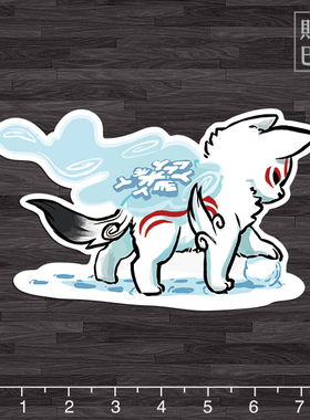 冰系小白狐卡通旅行箱贴纸 潮牌防水行李箱贴纸 笔记本电脑贴W313