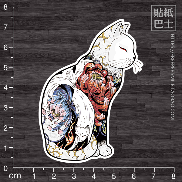 猫咪旅行箱头盔笔记本贴纸