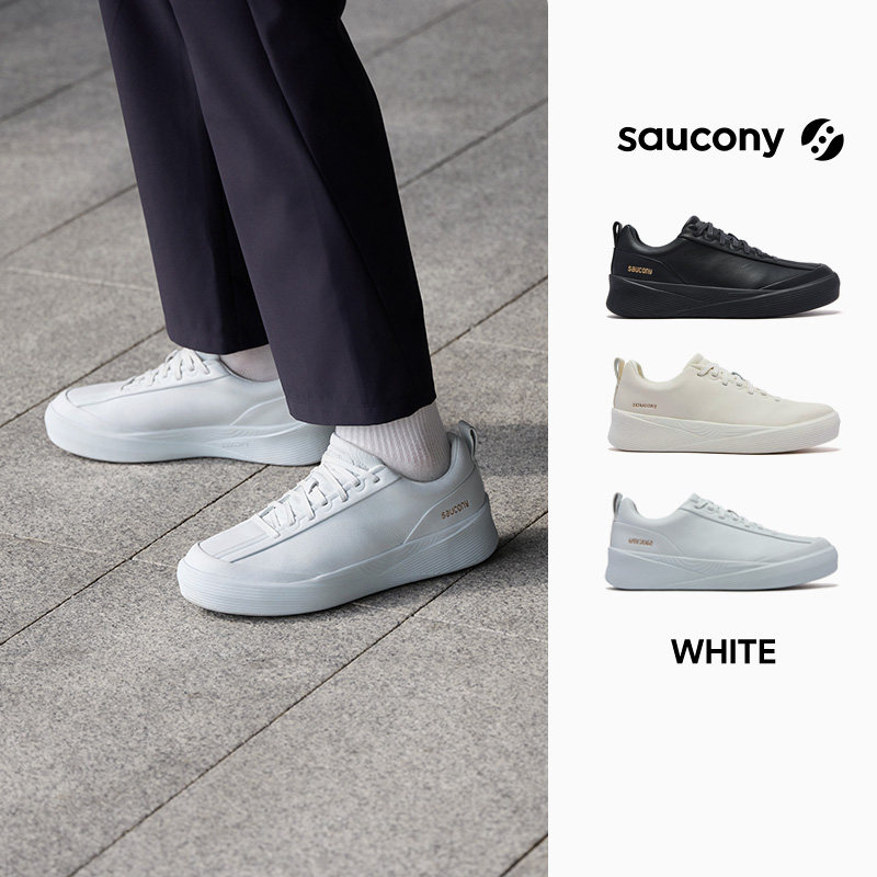 SAUCONY索康尼WHITE PRM运动休闲鞋潮流时尚舒适百搭牛皮跑步鞋SL