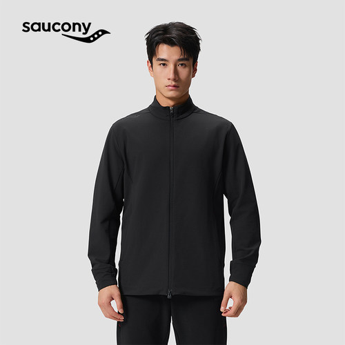 SAUCONY/索康尼男子黑色针织外套跑步训练运动WOOOLLYⅡ官仓直发