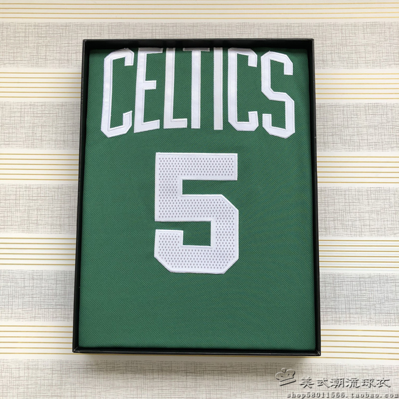 凯尔特人加内特皮尔斯刺绣篮球服