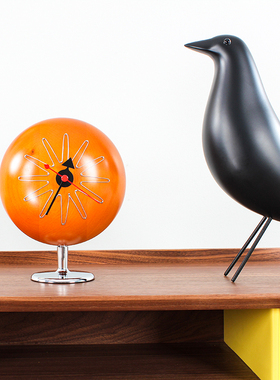 实木时钟中古大师设计摆件