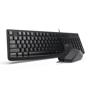 达尔优LK185T键盘鼠标套装通用商务办公有线usb键鼠套装 —黑色