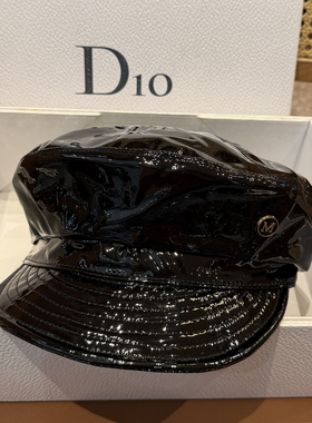 黑色亮皮PU平顶报童帽秋冬复古画家帽休闲百搭鸭舌帽子逛街八角帽