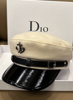 秋冬百搭拼接八角帽复古时尚报童帽毛呢鸭舌帽黑色休闲画家帽复古