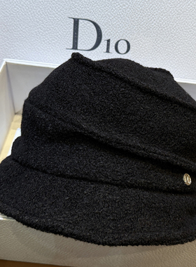 黑色小香风盆帽女显脸小时尚百搭渔夫帽潮流高级感针织礼帽女百搭