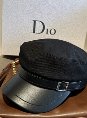 日系高级感鸭舌帽皮带扣英伦贝雷画家帽子复古时尚帽子女平顶八角