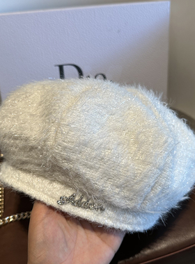 法国气质小香风贝雷帽加厚大头围蓓蕾帽子女红色优雅南瓜帽子时尚