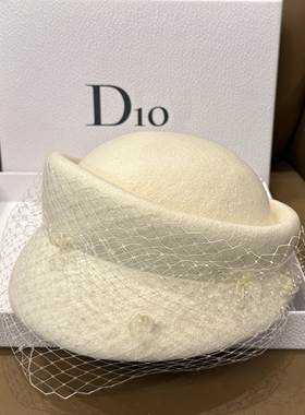 纯羊毛呢网纱马术帽逛街优雅气质贝雷帽秋冬百搭英伦羊绒礼帽女潮