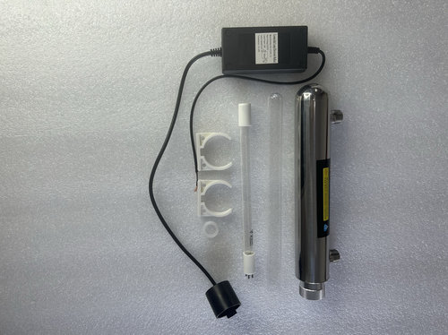 12W管道式净水家用自来水处理设备UV灯过流式24V紫外线杀菌器