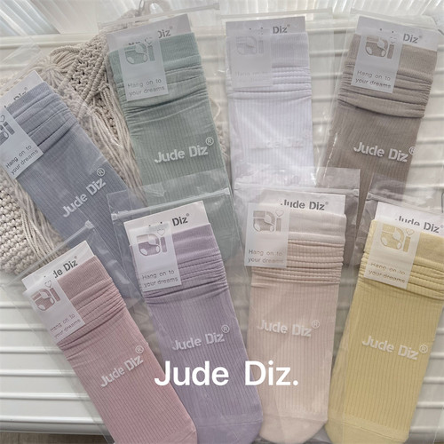 竖纹纯色桑蚕丝INS堆堆袜透气