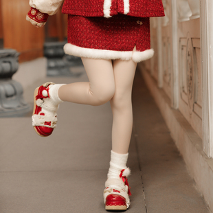 上新限时88折森女部落森女部落新年红国风半身裙女高腰A字裙冬季