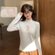 森女部落甜美可爱小鹿印花半高领德绒内搭打底衫 上衣冬长袖 T恤女