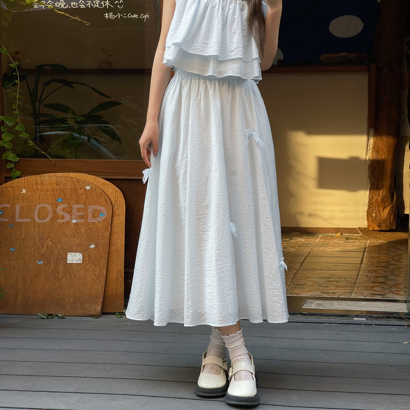 森女部落原创甜美蝴蝶结半裙女裙新款女装裙子仙女超仙森系半身裙