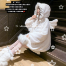 森女部落原创天使设计感可拆翅膀90白鸭绒羽绒服女保暖连帽外套冬