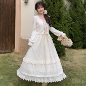 上新限时88折森女部落甜美设计感蕾丝花边纯棉百搭高腰半身裙女春