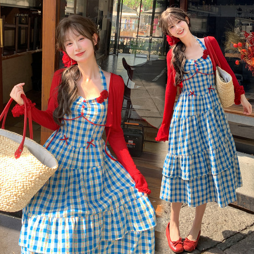 复古红色开衫女夏小个子外搭罩衫