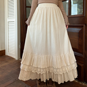 森女部落甜美温柔风层叠蕾丝设计感长款 百搭高腰半身裙女2026新款