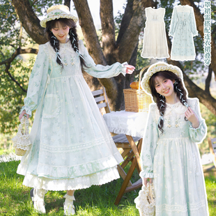 森女部落原创甜美风刺绣花边叠穿外搭罩裙女2025年春秋装 女 新款