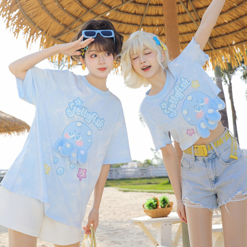 甜辣短袖t恤女设计感多巴胺上衣